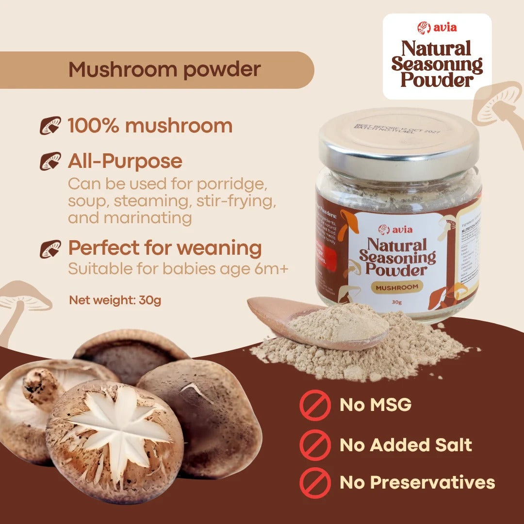 AVIA Mushroom Natural Seasoning Powder, 30g (Exp 01/28) | SG Homemade