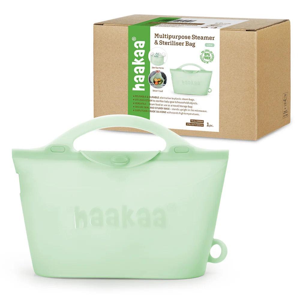 Haakaa Multipurpose Steamer and Steriliser Bag (Lime) - 1250/2000ml (3 Types) - Pupsik Singapore