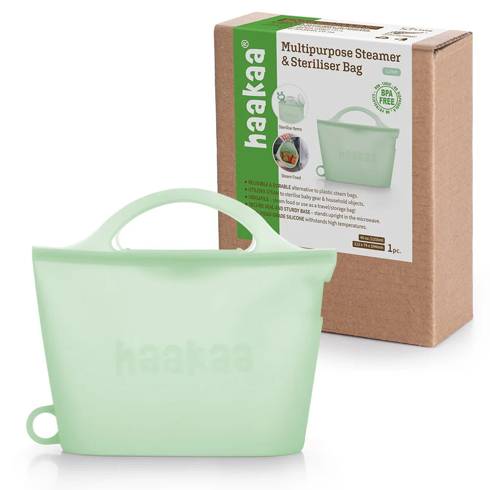 Haakaa Multipurpose Steamer and Steriliser Bag (Lime) - 1250ml