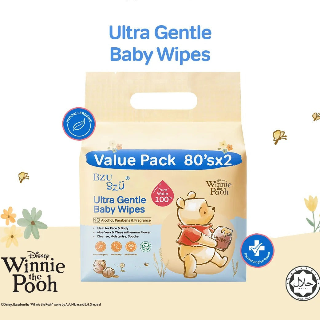 BZU BZU Ultra Gentle Fragrance-Free Baby Wet Wipes, 2 x 80s (Exp 01/29)