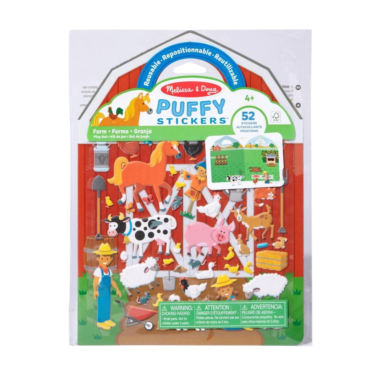 Melissa & Doug Reusable Puffy Stickers Play Set (6 Designs) - Pupsik Singapore