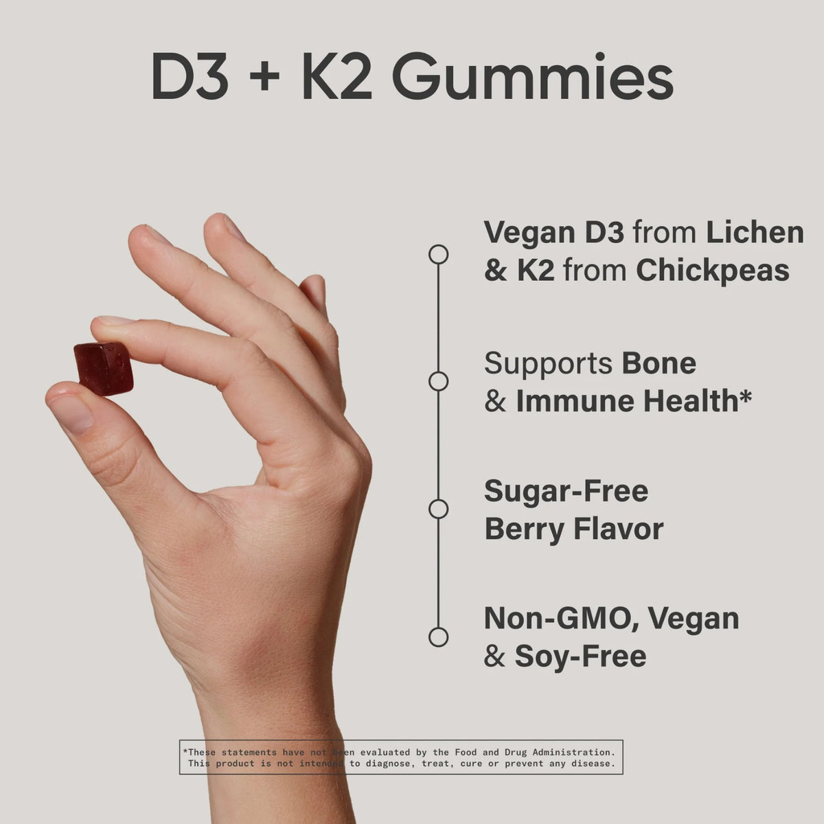 Sports Research Vegan D3 + K2 Gummies, 60s (Exp 12/27)