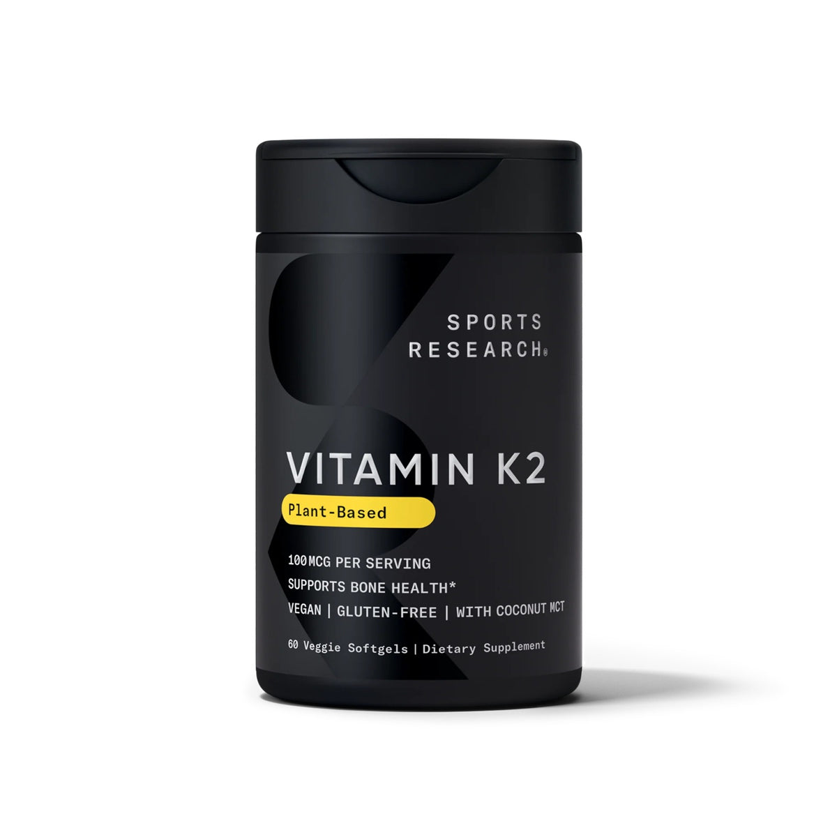 Sports Research Plant-based Vitamin K2 as MK7 with Coconut Oil (2 Sizes)
