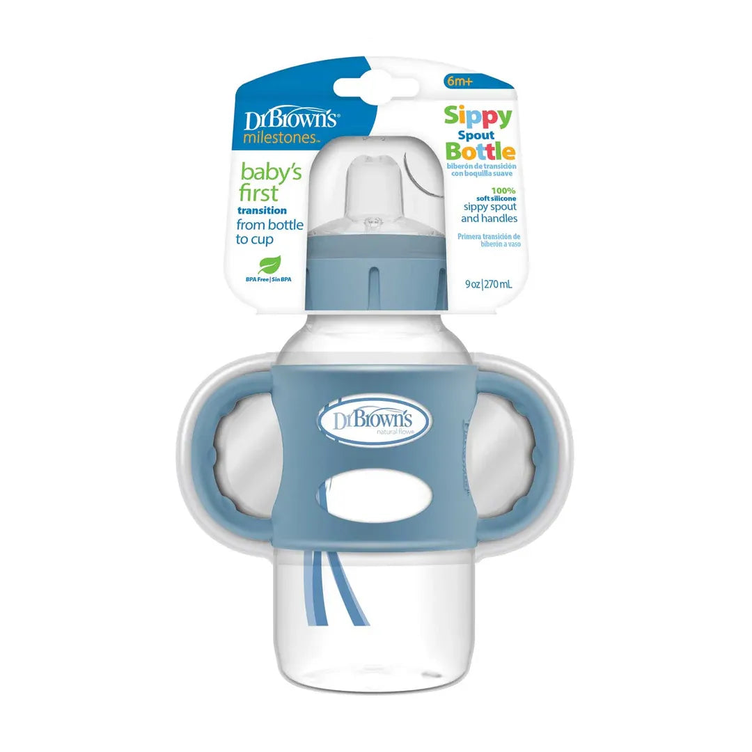 Dr. Brown's Milestones Narrow/Wide-Neck Sippy Spout Bottle with Silicone Handles (9 Types)