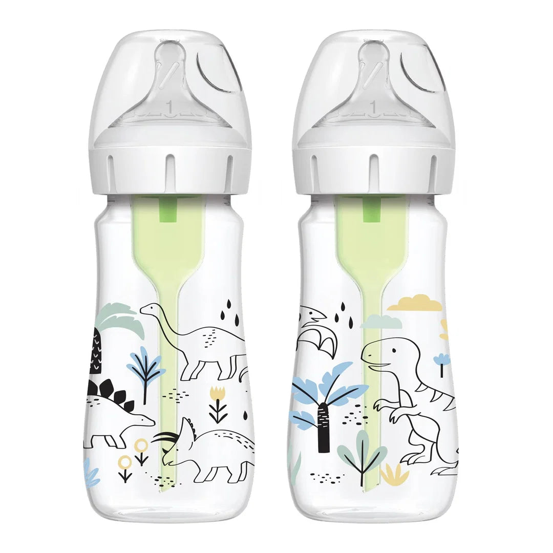 Dr. Brown's Options+ Wide-Neck PP Baby Bottles, 9oz/270ml (13 Types) | 1/2/3pk - Various Designs