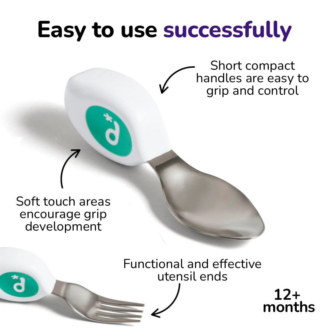 Doddl Toddler Fork & Spoon Set, 12M+ (2 Colors)