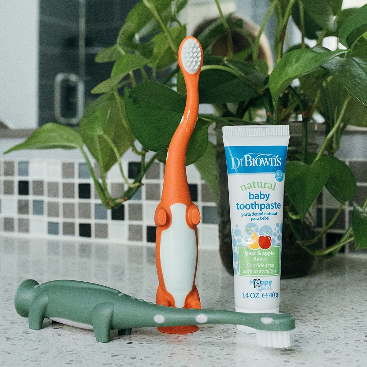 Dr. Brown's Toddler Toothbrush, 2pc - Dinosaur