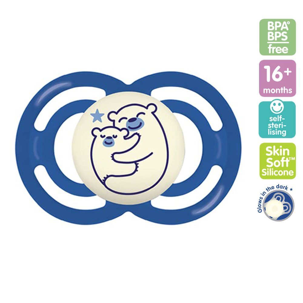 MAM Perfect Night Pacifier with Case, 16M+ (3 Assorted Designs) - Pupsik Singapore
