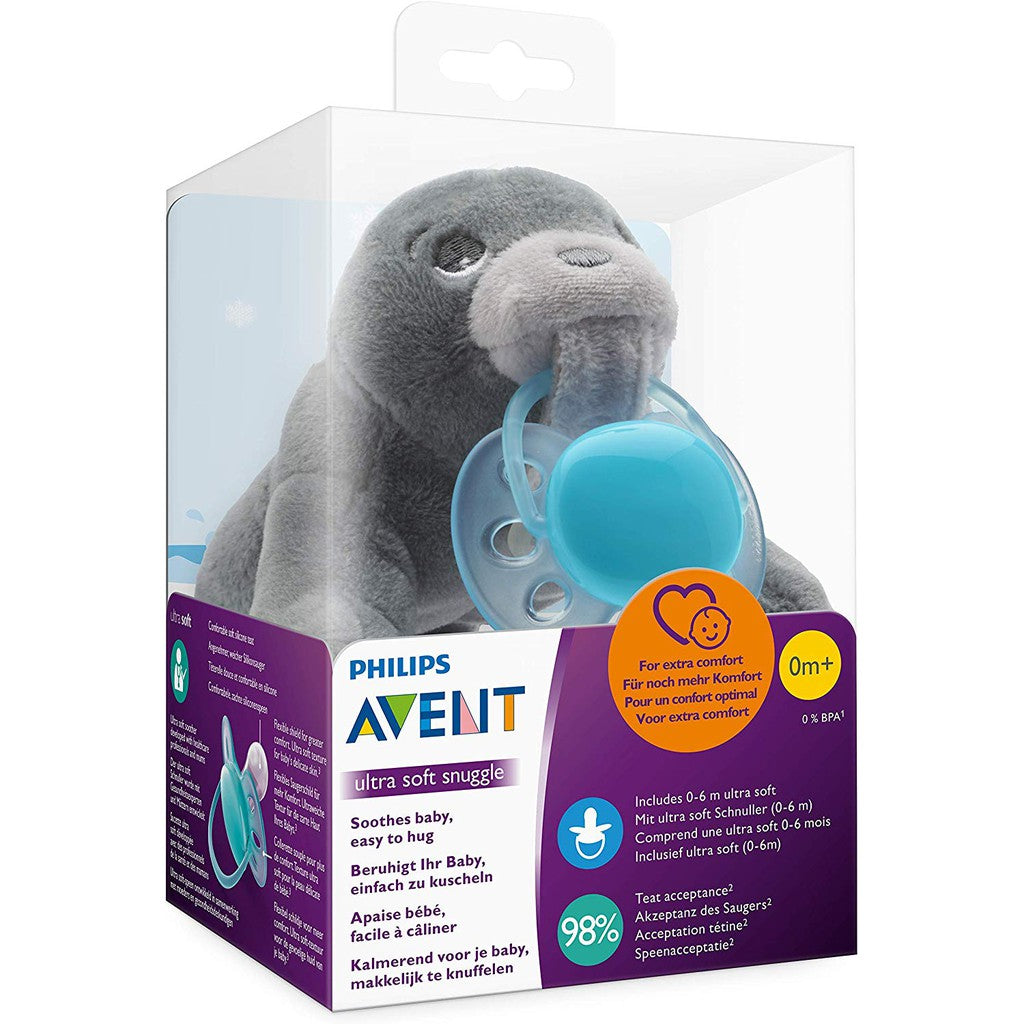 Philips Avent Ultra Soft Snuggle Pacifier (4 Designs) - Pupsik Singapore