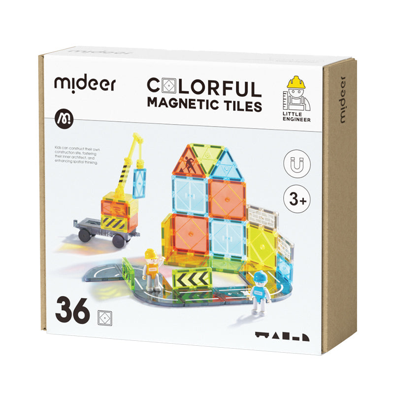Mideer Colorful Magnetic Tiles - Little Architect 36pcs