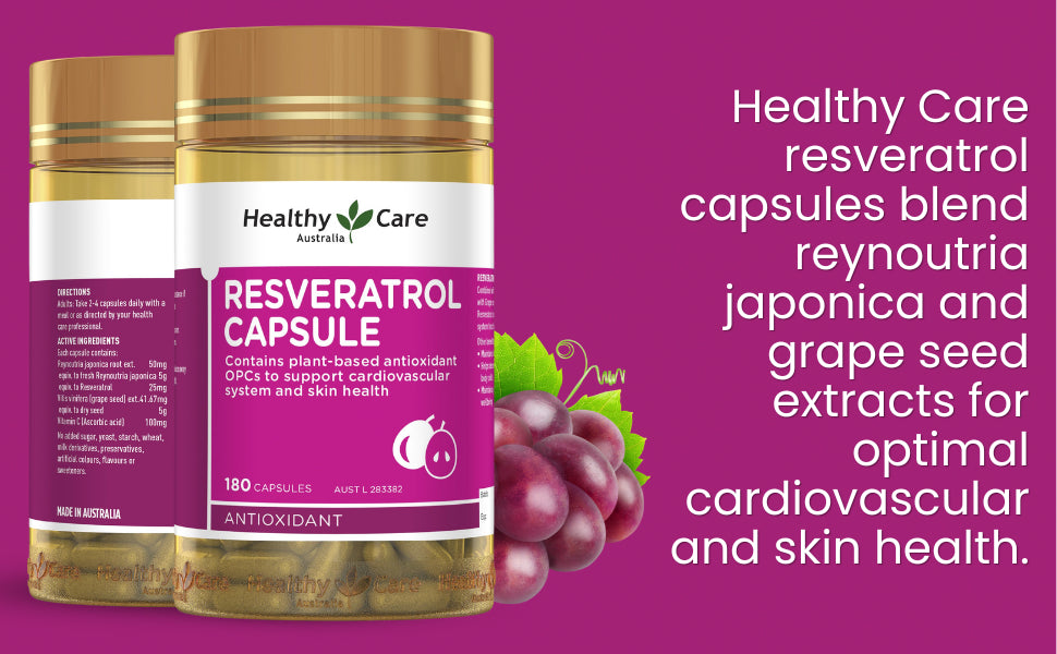 Healthy Care Resveratrol Capsule, 180 Caps (Exp 03/27)