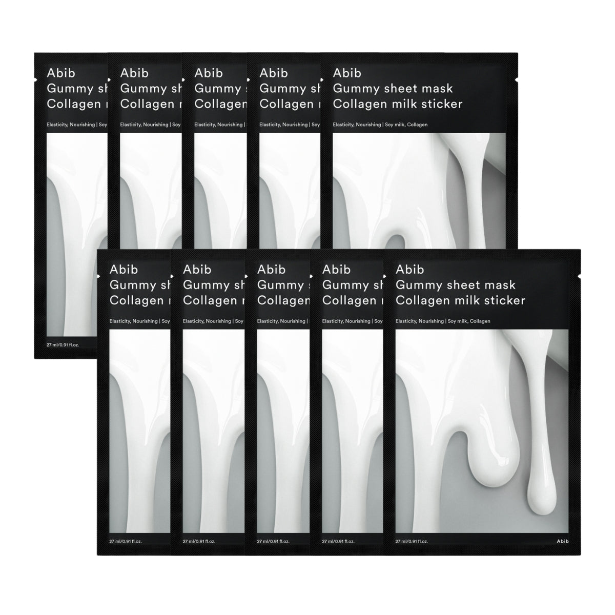 Abib Gummy Sheet Mask Collagen Milk Sticker, 10pcs (Exp 05/28)