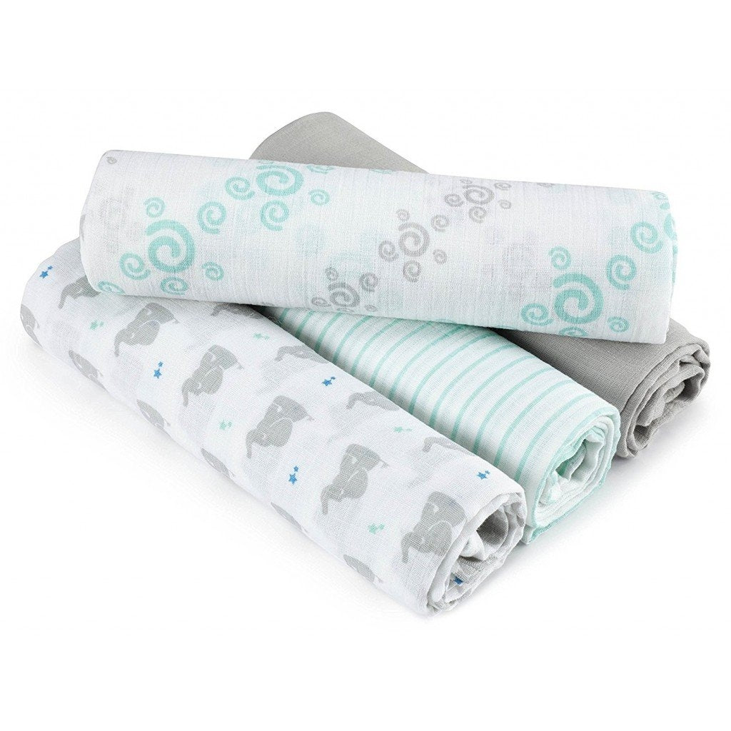 Aden Anais Essentials Muslin Cotton Swaddle (44 x 44 in), 4pk (31 Designs) - Pupsik Singapore