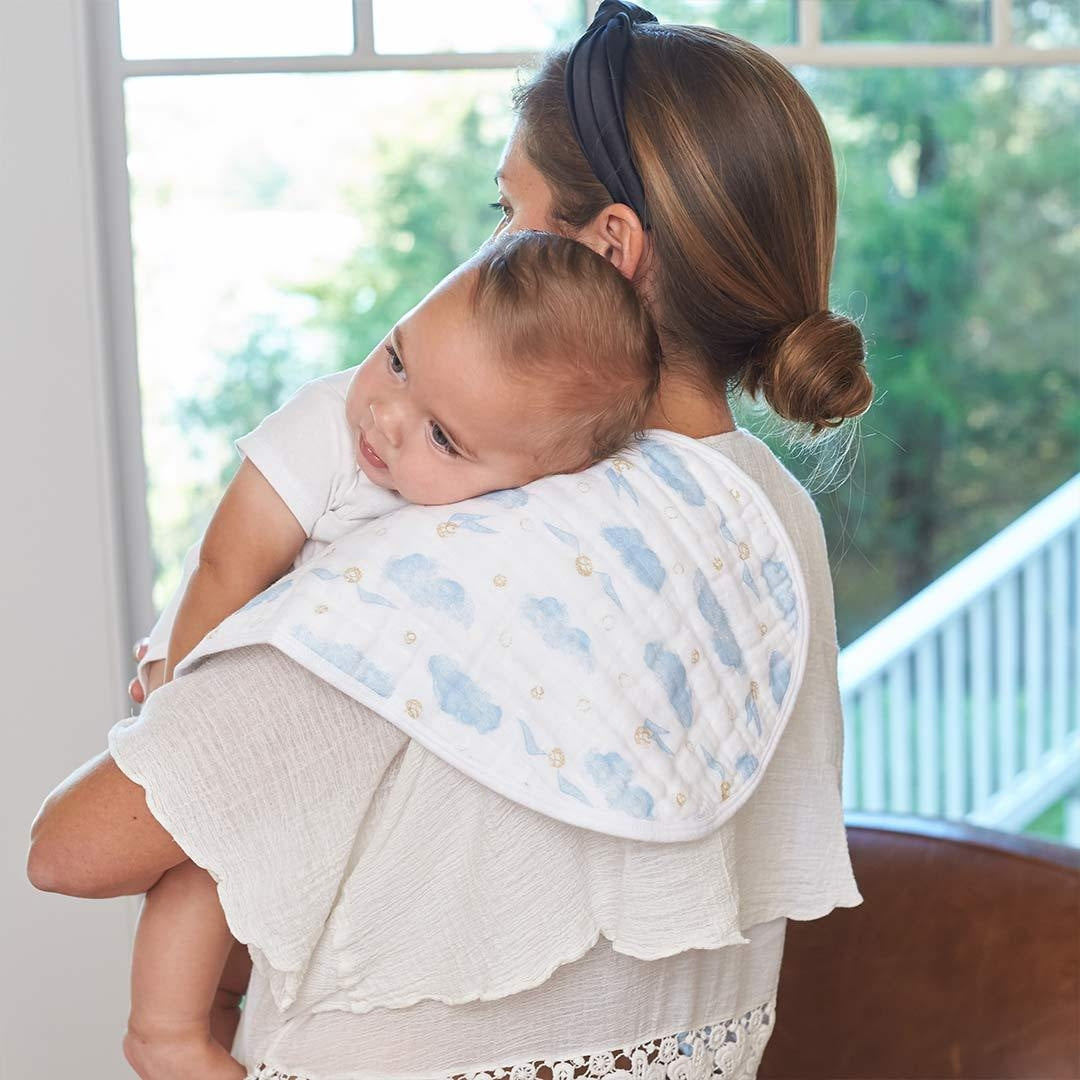 Aden Anais Classic Cotton Muslin Burpy Bib, 2pk - Harry Potter Owl