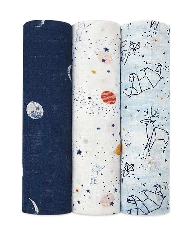 Aden Anais Silky Soft Bamboo Swaddle (47 x 47 in), 3pk (9 Designs)
