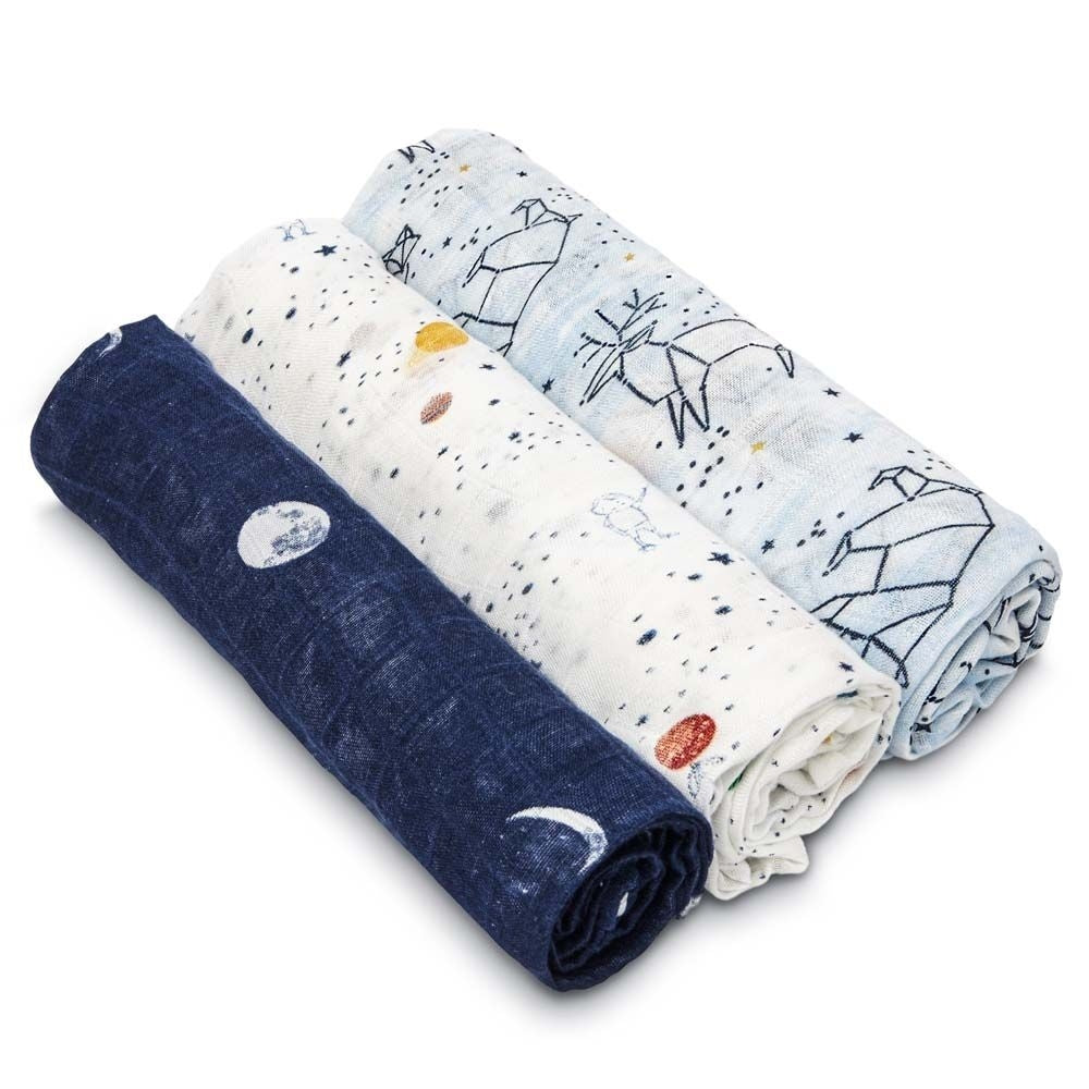 Aden Anais Silky Soft Bamboo Swaddle (47 x 47 in), 3pk (9 Designs) - Pupsik Singapore