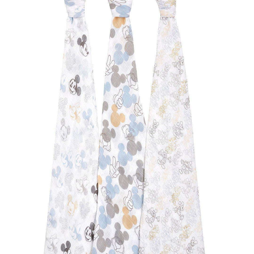 Aden Anais Classic Muslin Cotton Swaddle (47 x 47 in), 3pk - Mickey & Minnie