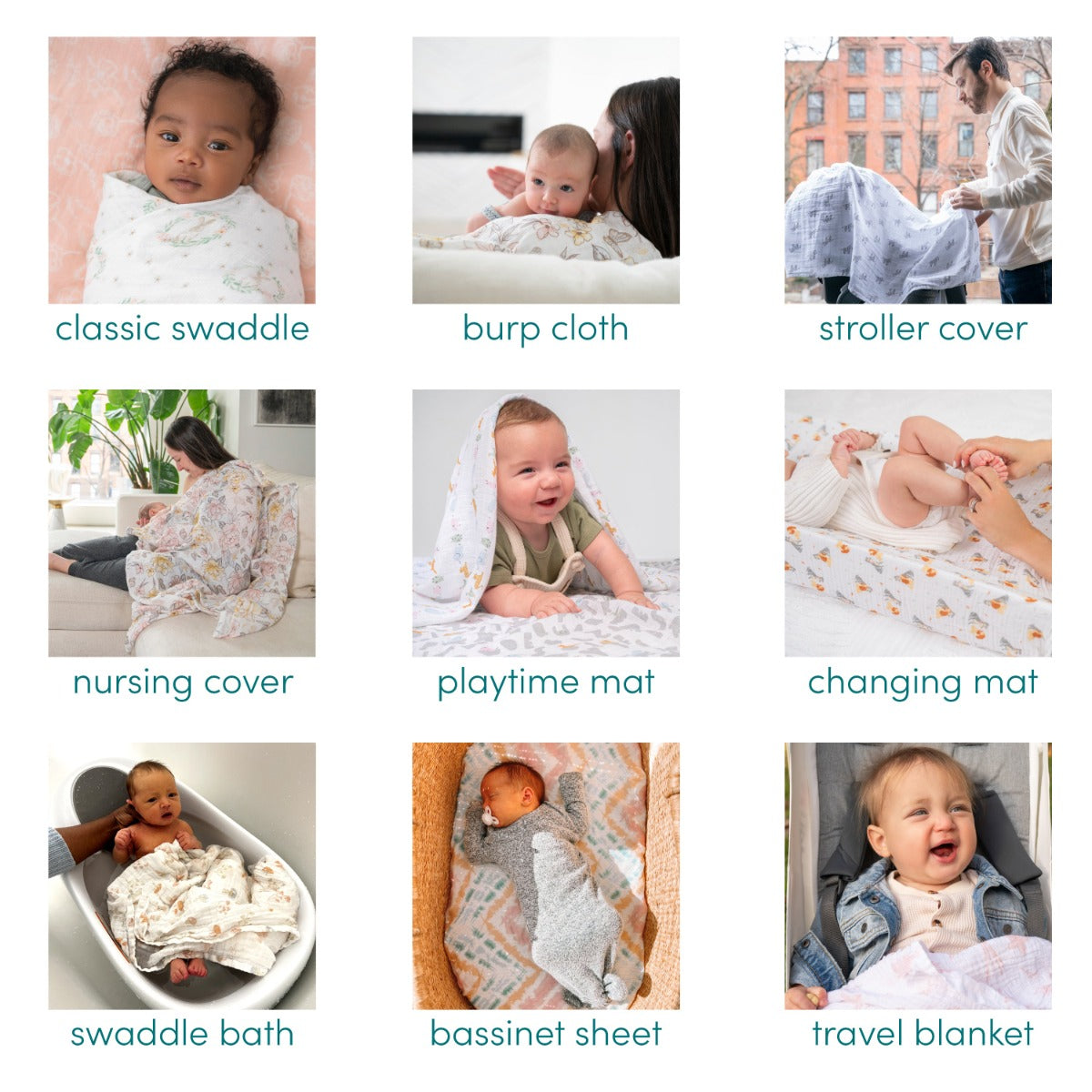Aden Anais Essentials Muslin Cotton Swaddle (44 x 44 in), 4pk (32 Designs)