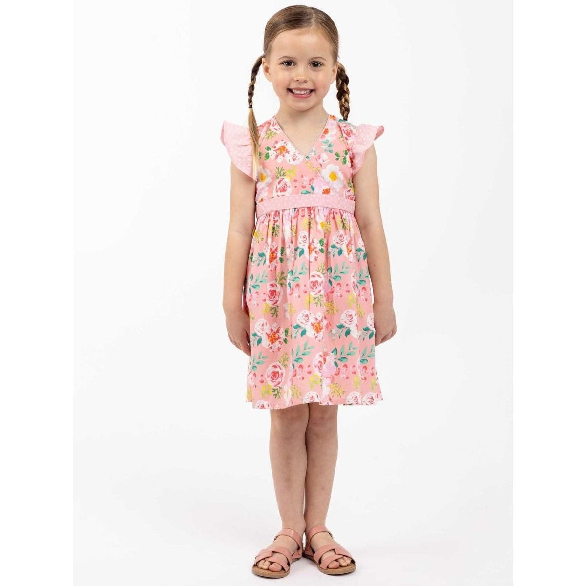 Oobi Adriana Pink Watercolor Dress