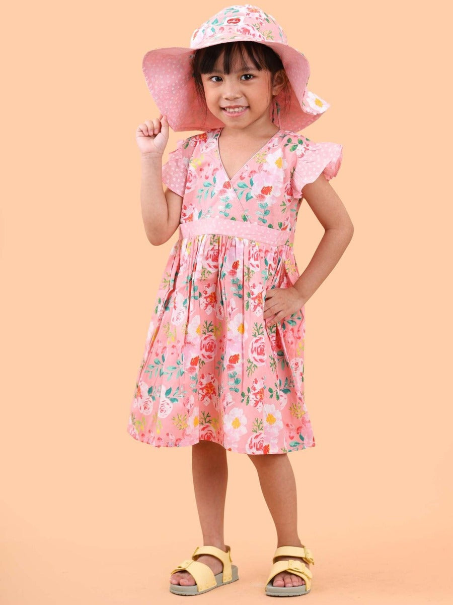 Oobi Adriana Pink Watercolor Dress