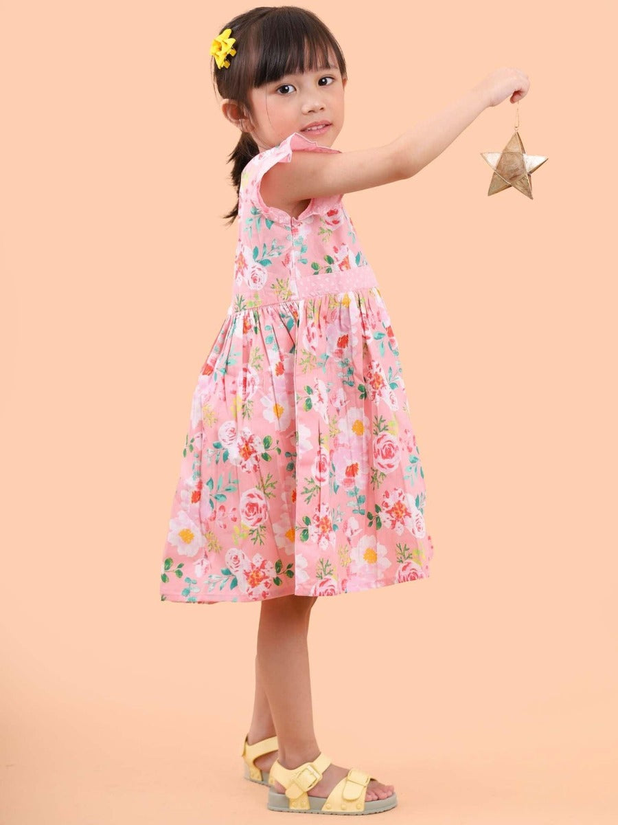 Oobi Adriana Pink Watercolor Dress - Pupsik Singapore