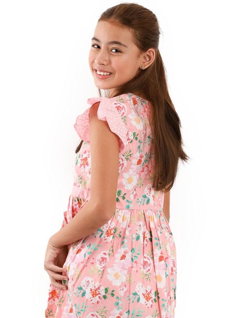 Oobi Adriana Pink Watercolor Dress