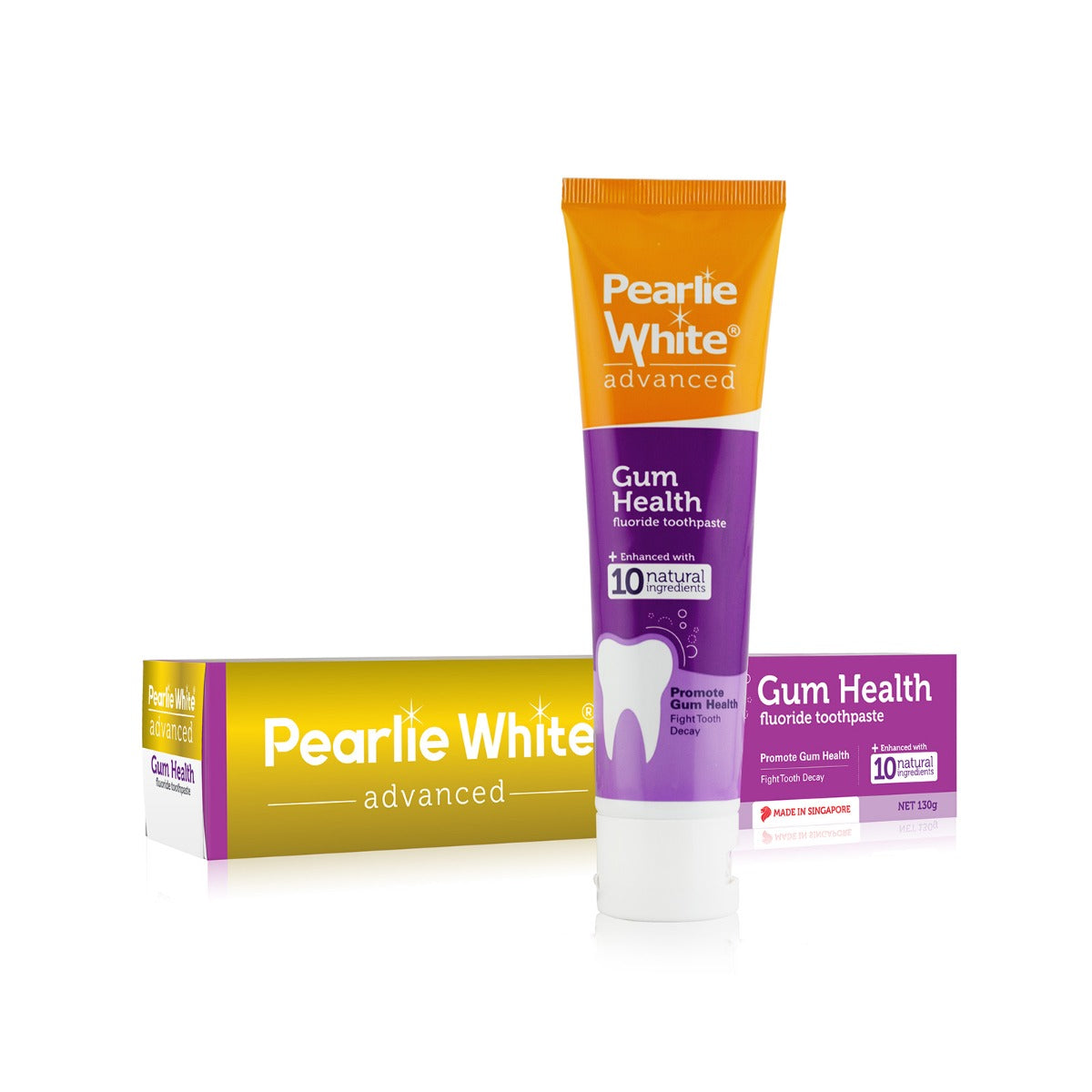 [3 Pack] Pearlie White Advanced Gum Health Enhanced Fluoride Toothpaste, 130gm (exp 07/27)