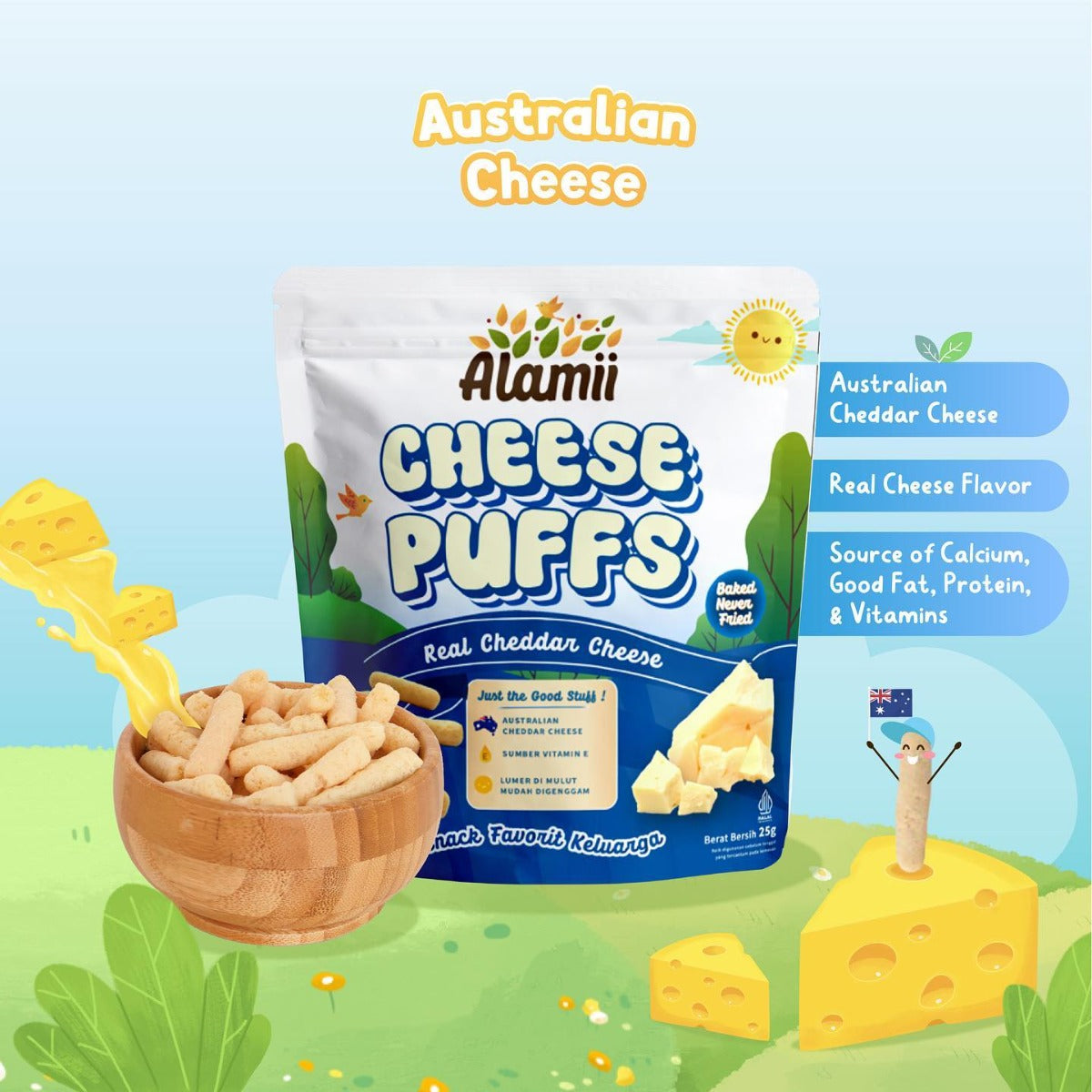 Alamii Cheese Puffs, 25g x 2pk (Exp 02/26)