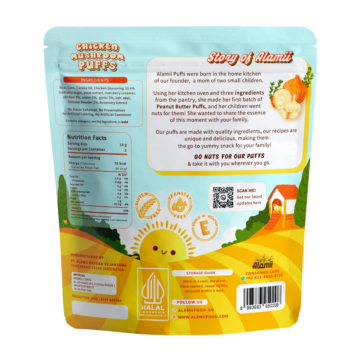 Alamii Chicken Mushroom Puffs, 25g x 2pk (Exp 06/26)