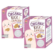 Apple Monkey Organic Rice Cracker with DHA, 2pk x 30g - Sweet Potato (Exp 04/26)
