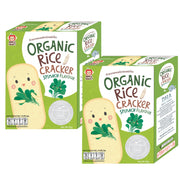 Apple Monkey Organic Rice Cracker with DHA, 2pk x 30g - Spinach (Exp 01/26)