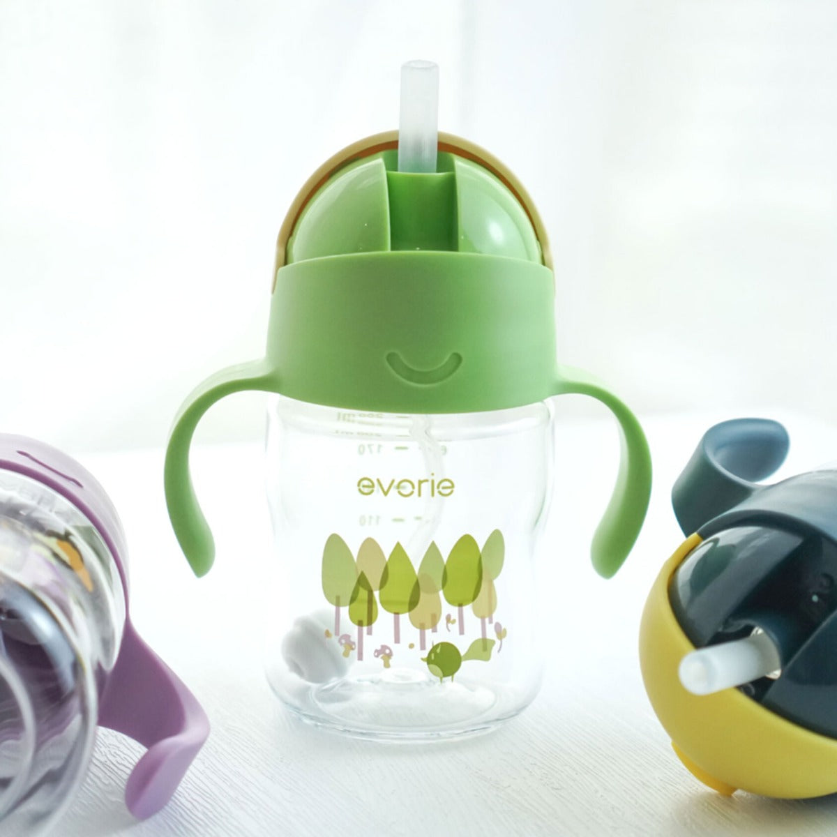 Evorie Tritan Gravity Straw Sippy Cup Water Bottle (200ml) (12 Colours) - Pupsik Singapore