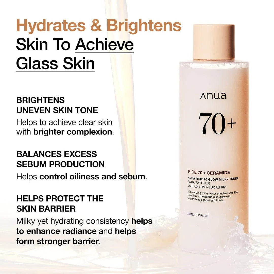 Anua Rice 70 Glow Milky Toner, 250ml (Exp 02/29)