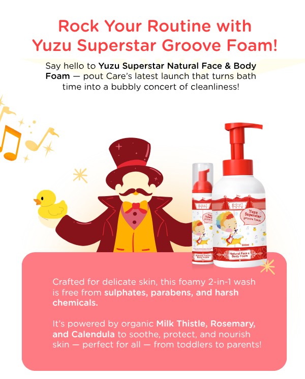 pout Care Yuzu Superstar Natural Face & Body Groove Foam, 500ml (Exp 06/28)