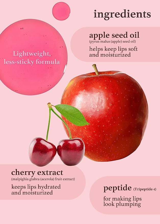 nooni Apple Lip Oil, 0.12 fl oz (10 Types) - Pupsik Singapore