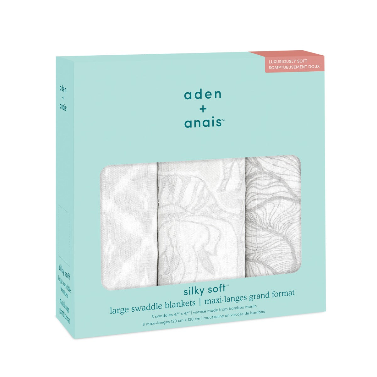 Aden Anais Silky Soft Bamboo Swaddle (47 x 47 in), 3pk (9 Designs) - Pupsik Singapore