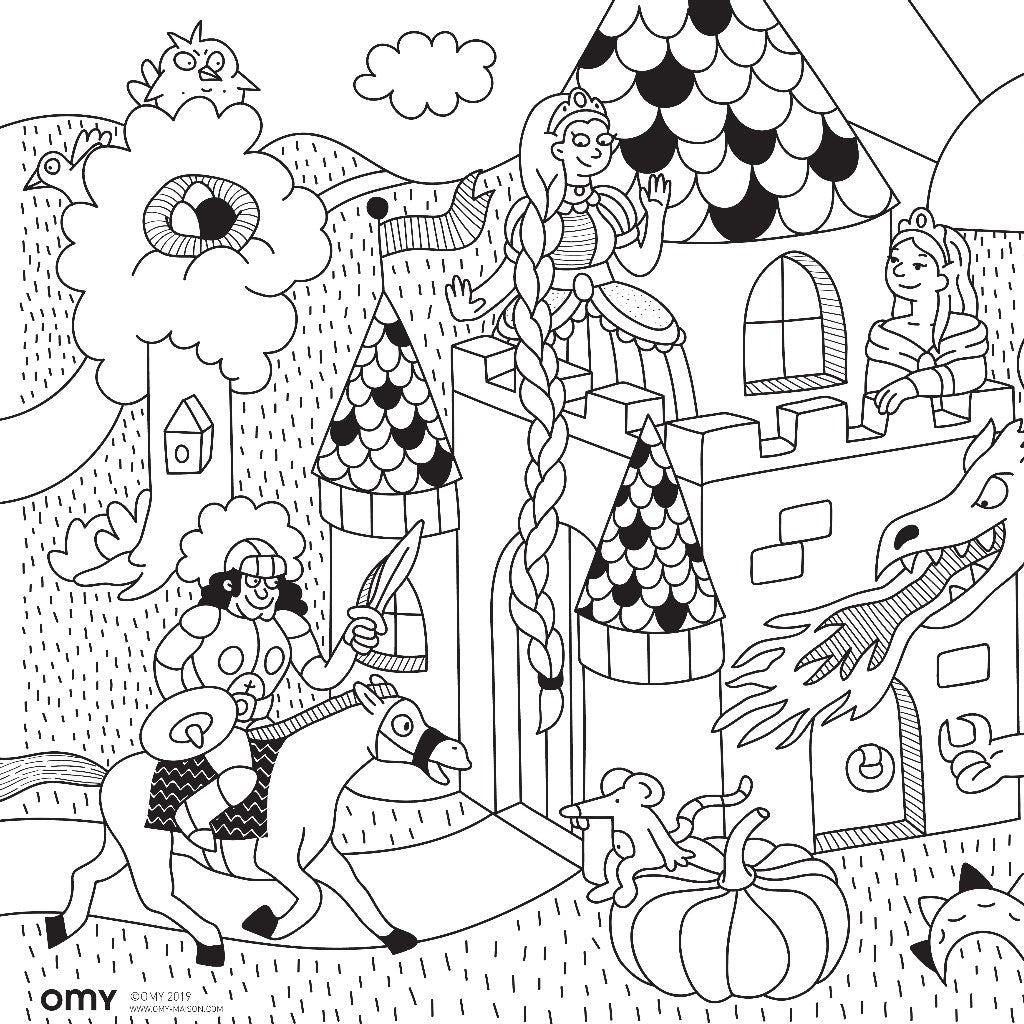 OMY Colouring Pocket Poster (4 Designs) - Pupsik Singapore