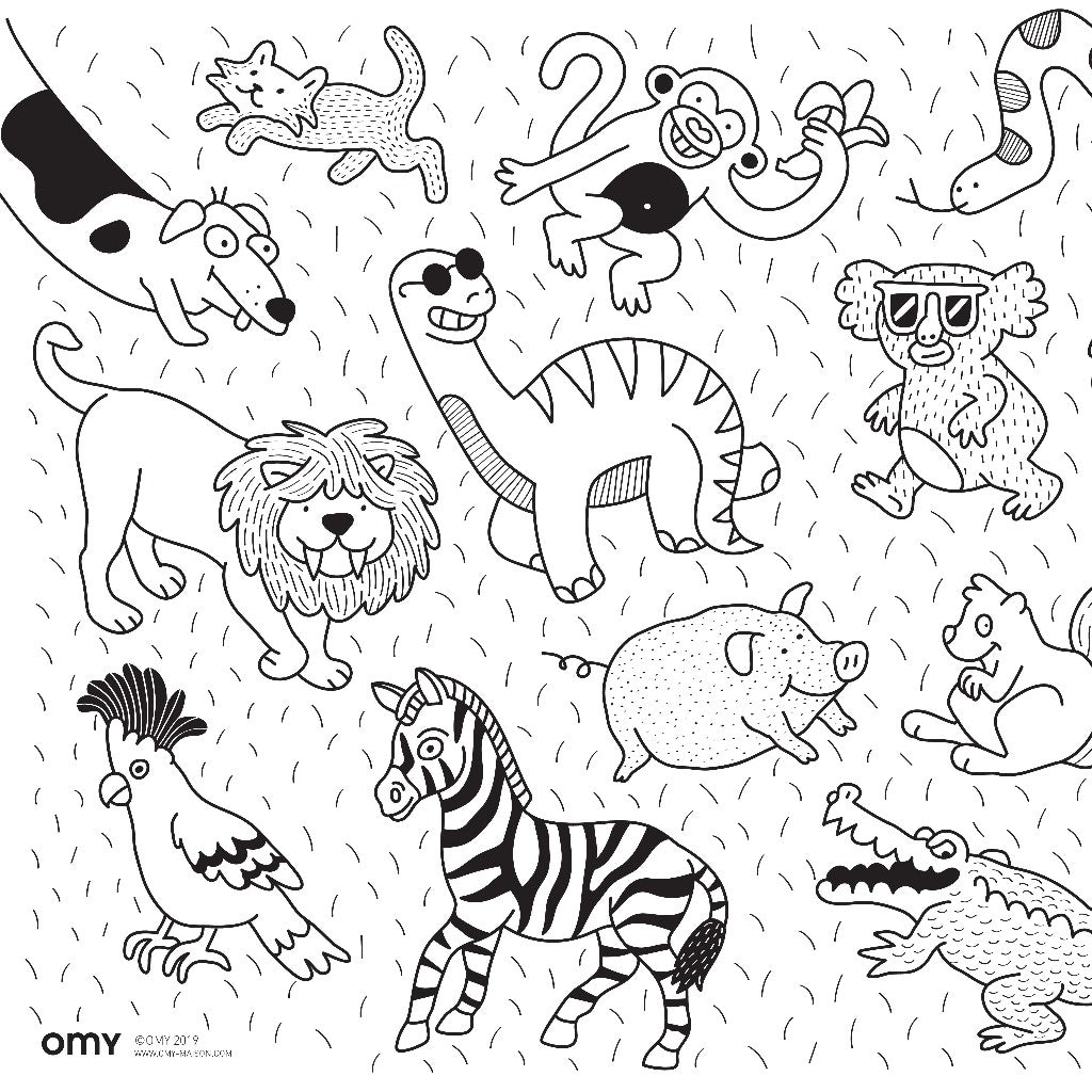 OMY Colouring Pocket Poster (4 Designs) - Pupsik Singapore