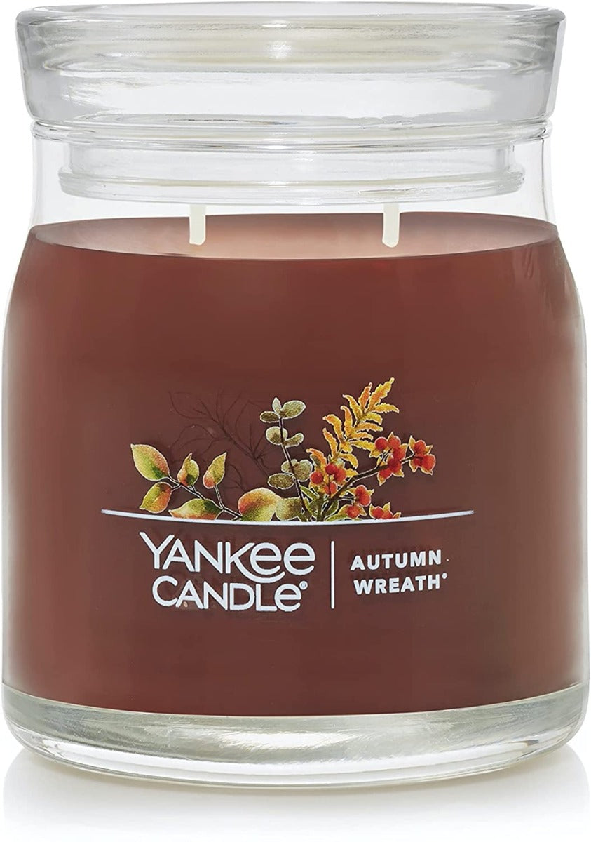 Yankee Candle Signature Medium Jar Candle, 2-wicks (13oz) - Autumn Wreath