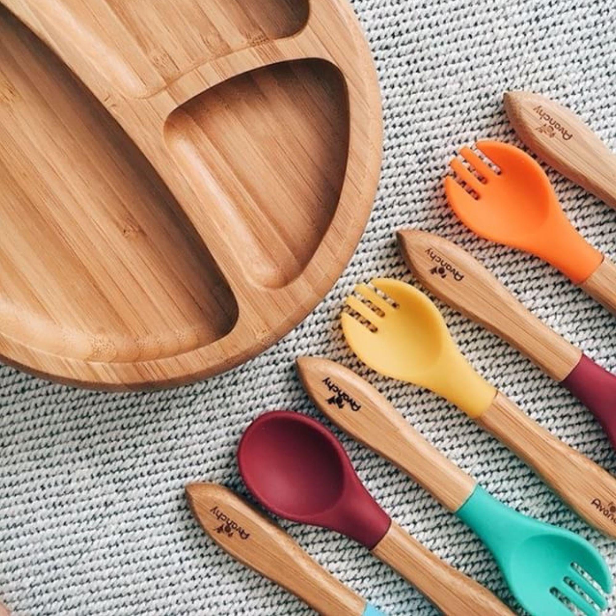 Avanchy Bamboo Baby Forks with Pink (5pk)