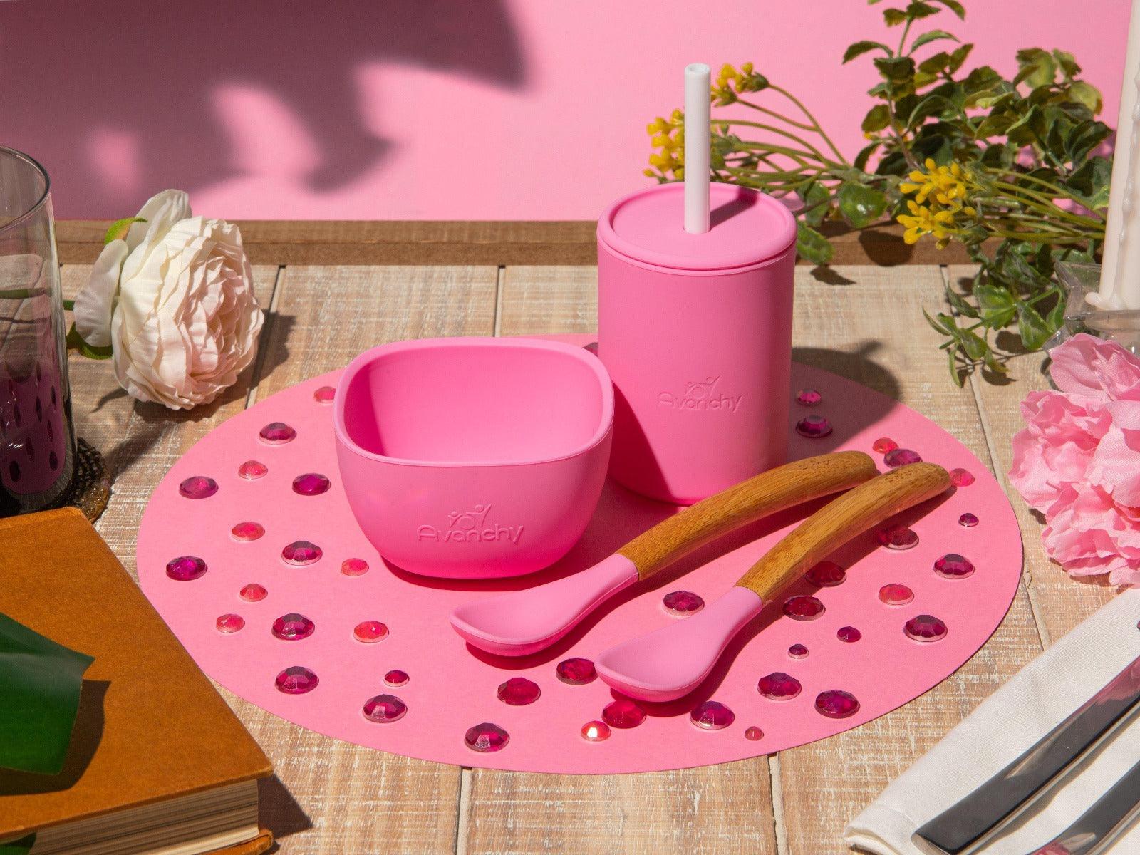 Avanchy Silicone La Petite Essentials Feeding Set (8 Colours) - Pupsik Singapore