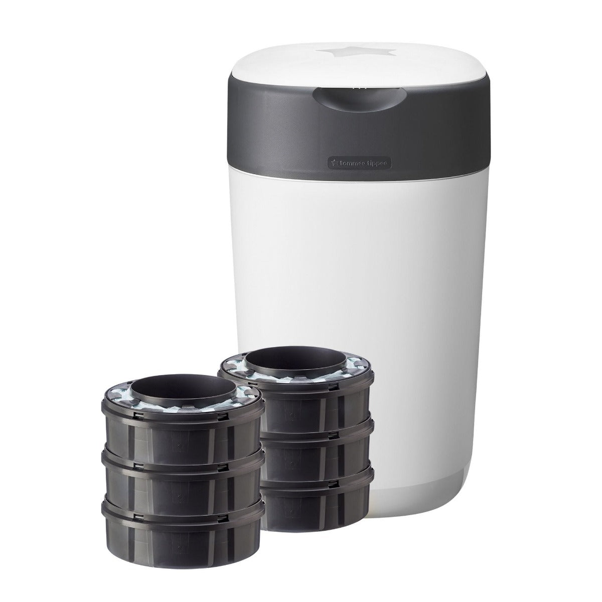 Tommee Tippee Sangenic Twist & Click Advanced Diaper Disposal Bin (6 casettes) - White