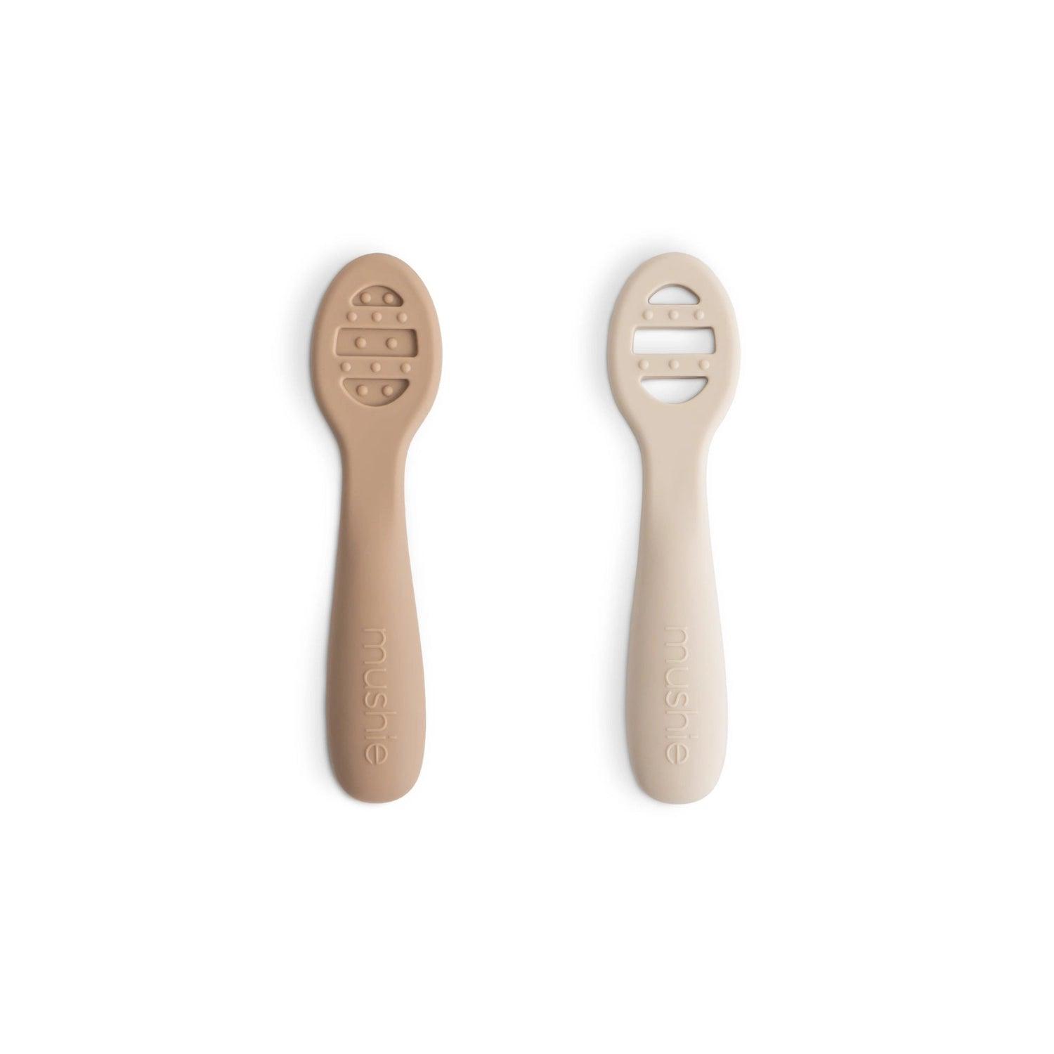 Mushie First Feeding Silicone Baby Spoons, 2pk (3 Colors) - Pupsik Singapore