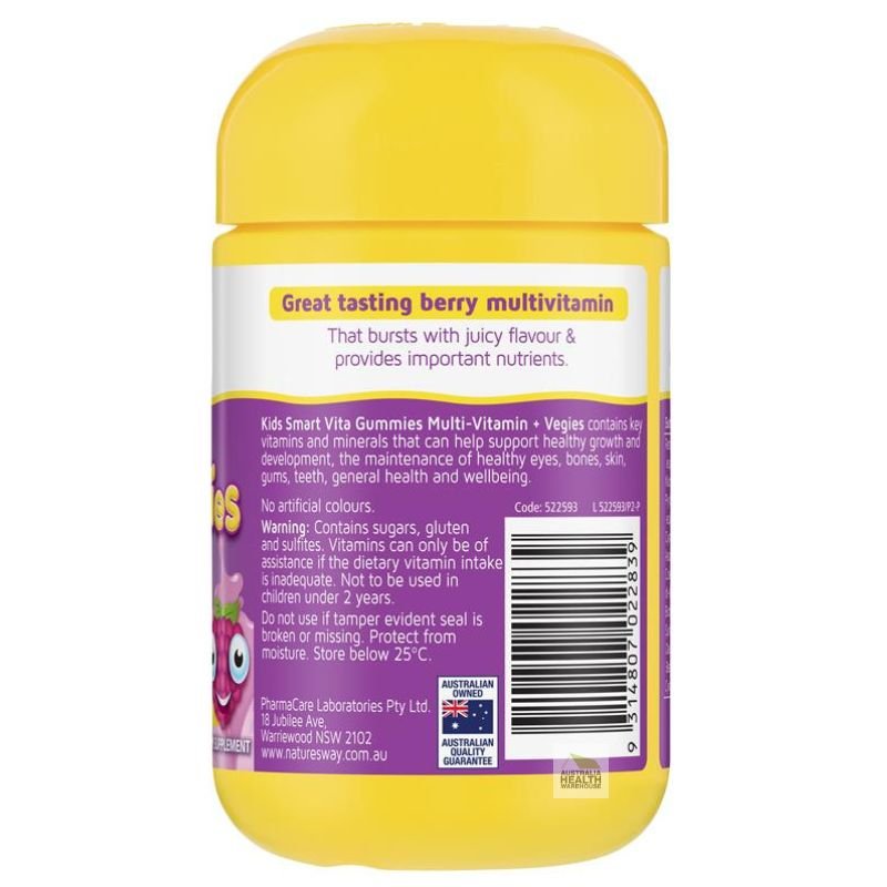 Nature's Way Kids Smart Vita Gummies Multi-Vitamin + Vegies, 60s (Exp 02/27)