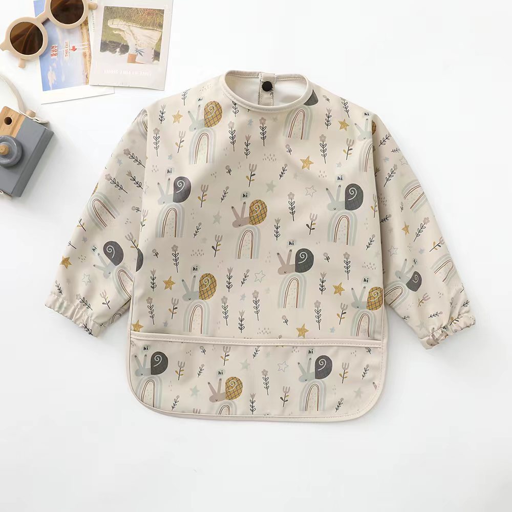 Biomom Baby Smock Bib - Little Snails (2 Sizes)