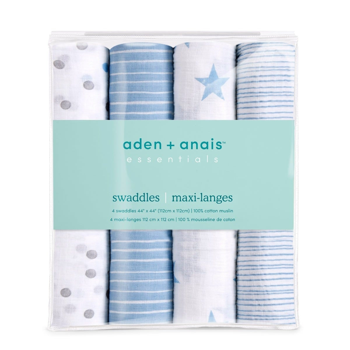 Aden Anais Essentials Muslin Cotton Swaddle (44 x 44 in), 4pk (31 Designs) - Pupsik Singapore
