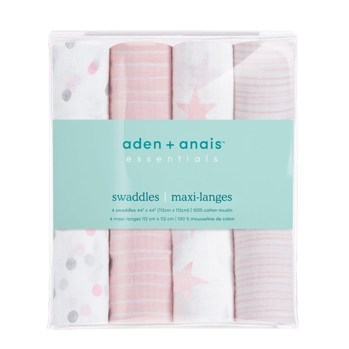 Aden Anais Essentials Muslin Cotton Swaddle (44 x 44 in), 4pk (31 Designs) - Pupsik Singapore