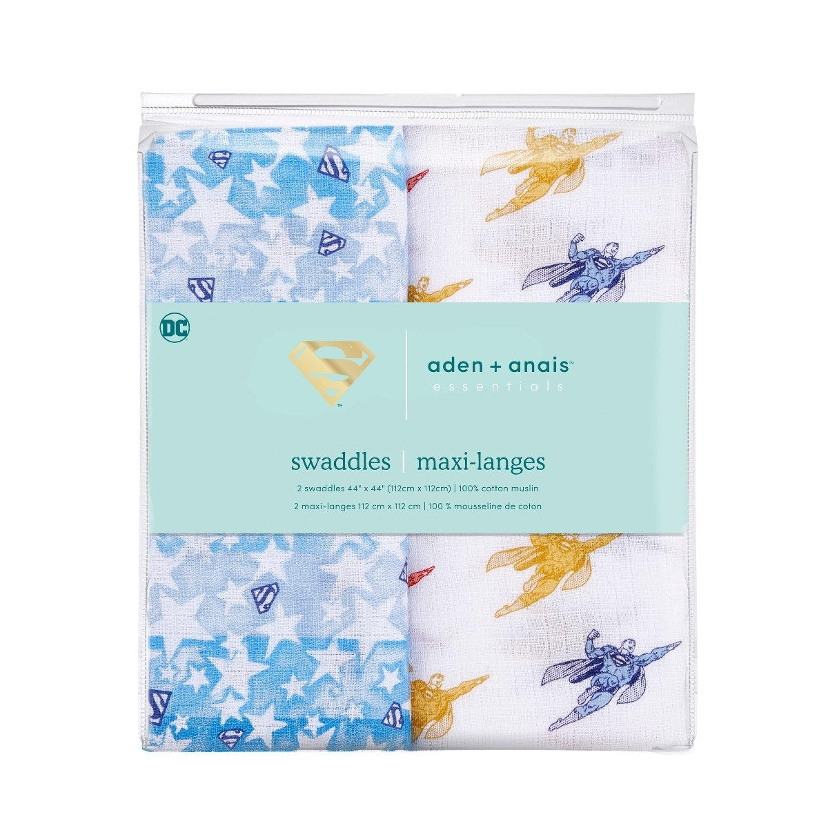 Aden Anais Essentials Muslin Cotton Swaddle (44 x 44 in), 2pk (2 Designs) - Pupsik Singapore