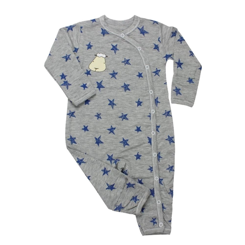 Baa Baa Sheepz Baby Side Snap Romper - Blue Star Grey (2 Sizes)