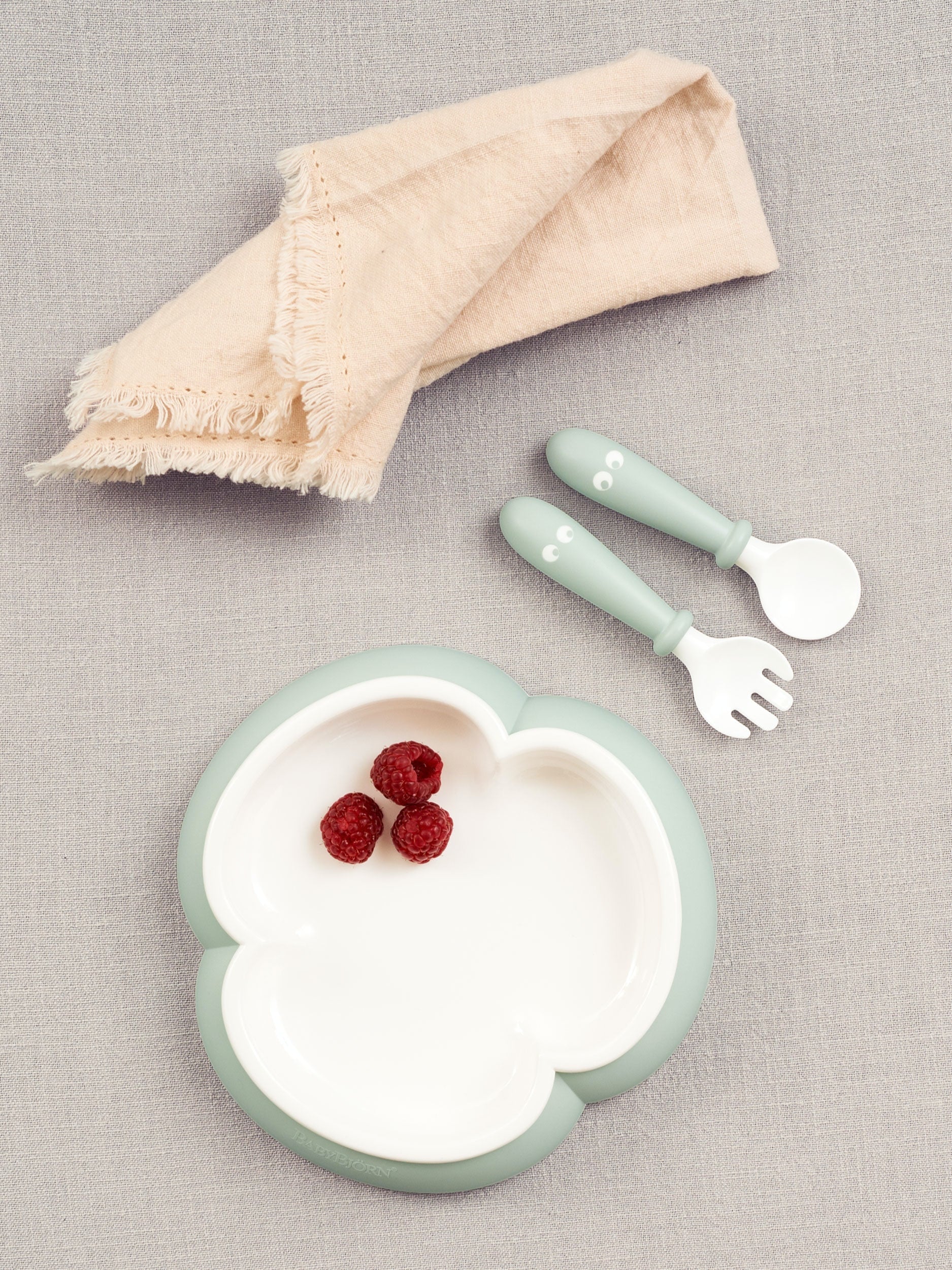 Baby Bjorn Baby Plate, Spoon & Fork (2 Set) (5 Colours) - Made in Sweden - Pupsik Singapore